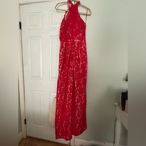 Red Lace Jumpsuit